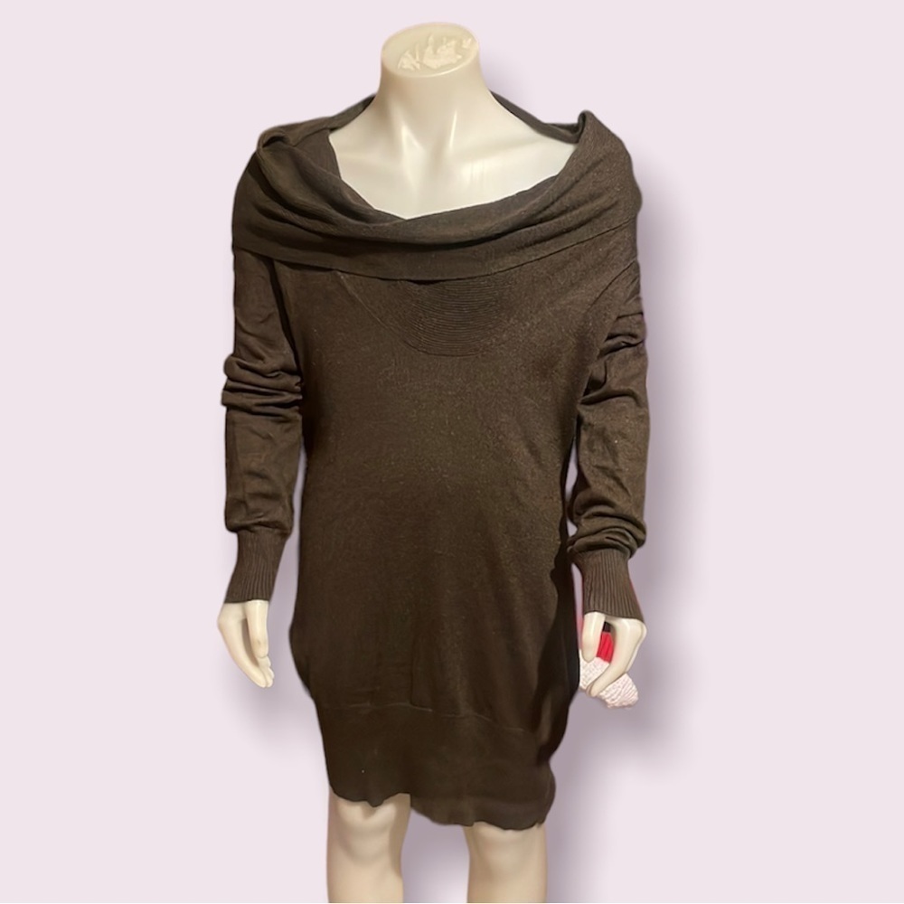 𝅺AKIRA‎ Black Label Long Sleeve Cowl Neck Mini Dress Size Medium